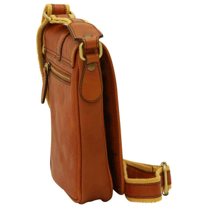 Soft Calfskin Leather Satchel Bag - Gold