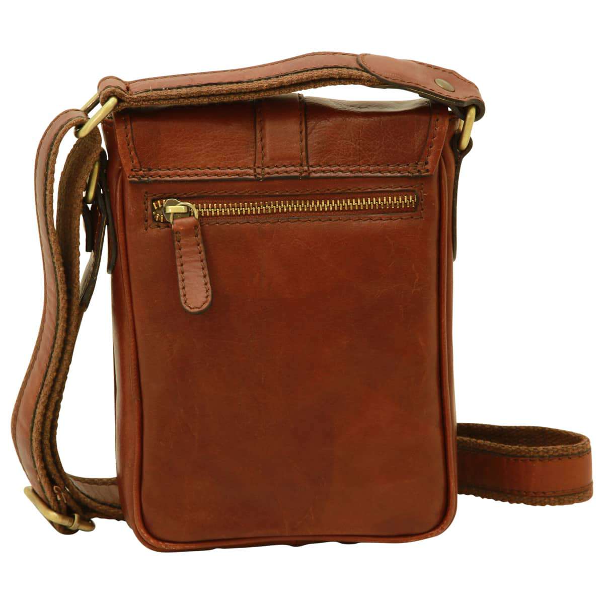Soft Calfskin Leather Satchel Bag - Brown