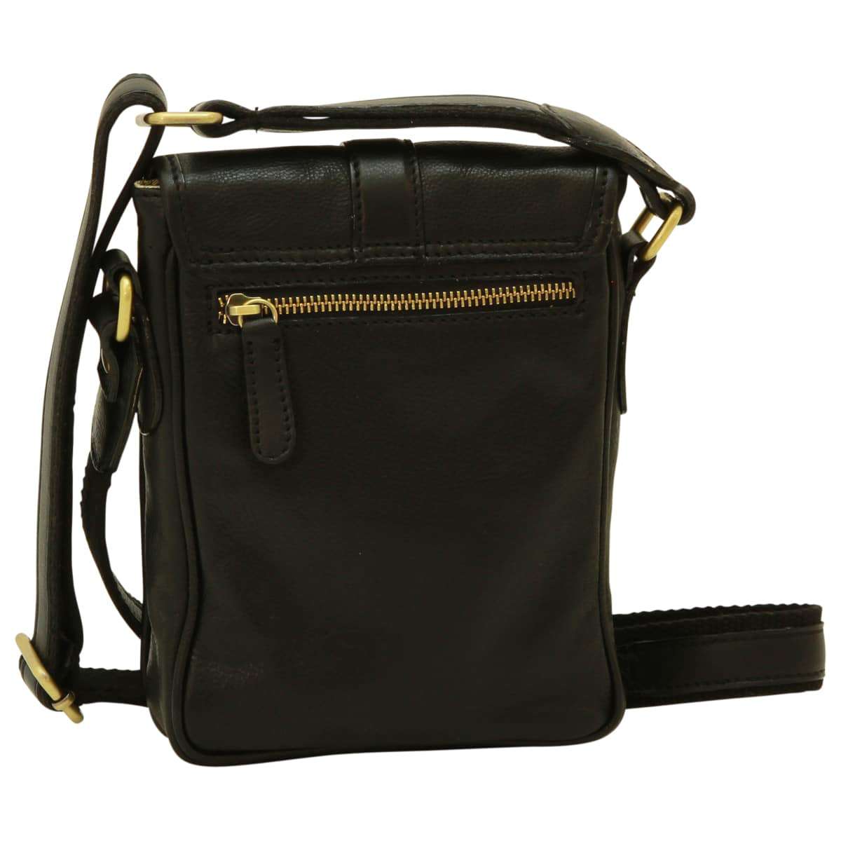 Soft Calfskin Leather Satchel Bag - Black