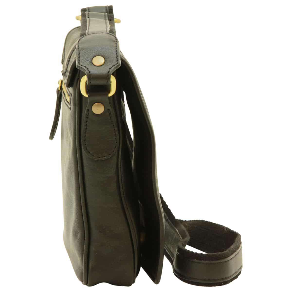 Soft Calfskin Leather Satchel Bag - Black