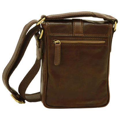 Soft Calfskin Leather Satchel Bag - Dark Brown
