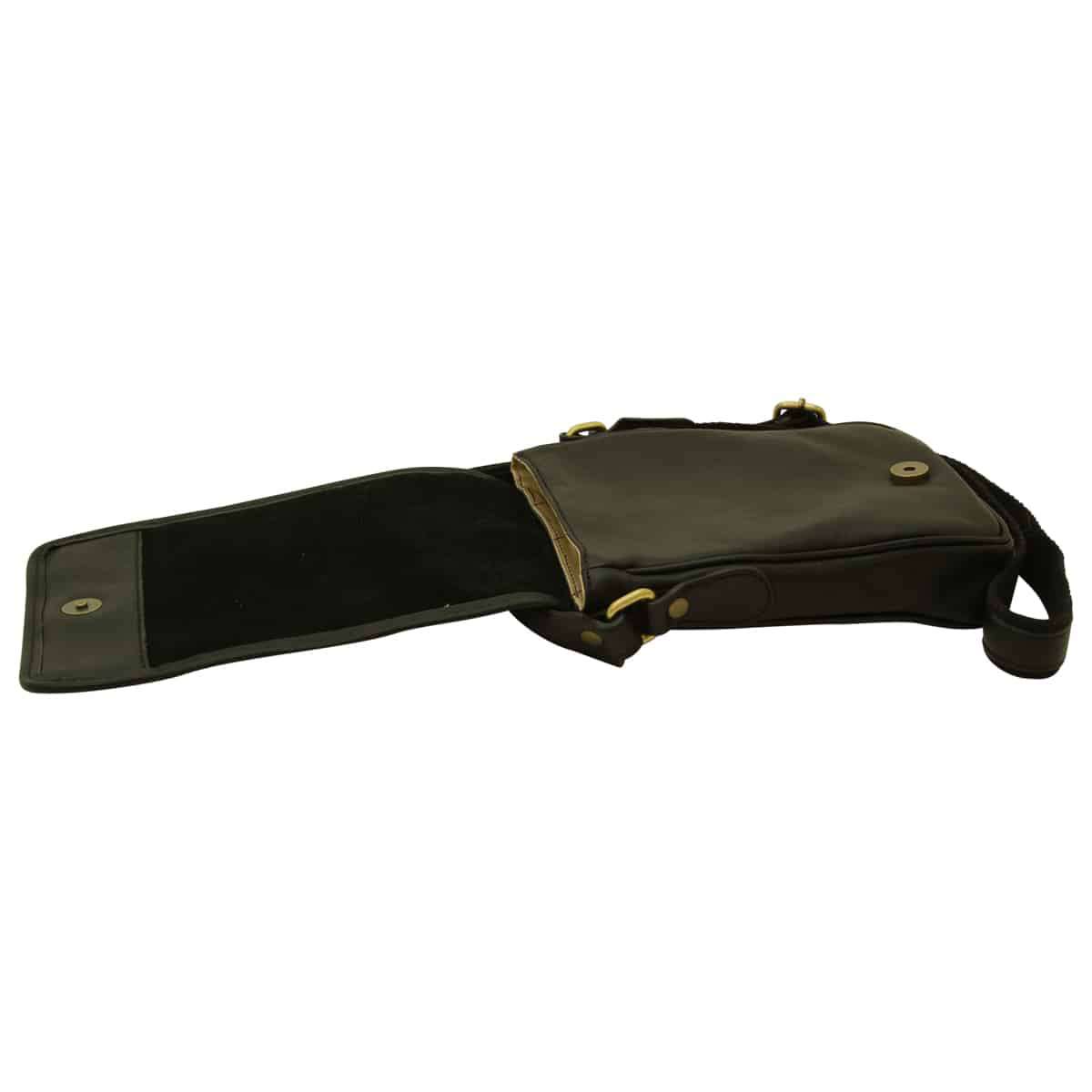 Soft Calfskin Leather Satchel Bag - Black