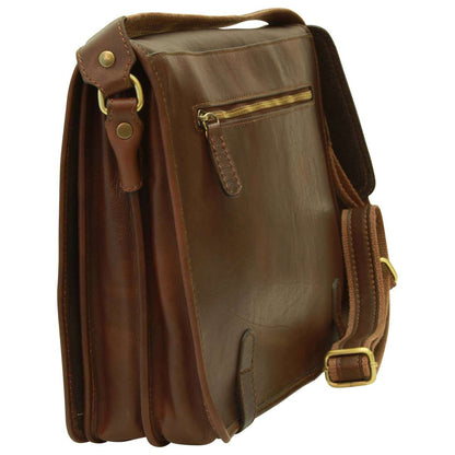 Calfskin Nappa Messenger Bag - Dark Brown