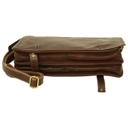 Calfskin Nappa Messenger Bag - Dark Brown