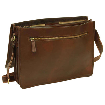 Calfskin Nappa Messenger Bag - Dark Brown