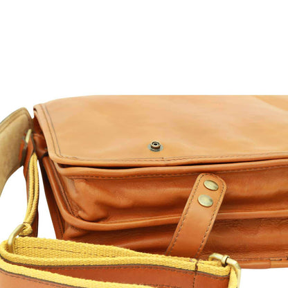 Calfskin Nappa Messenger Bag - Gold