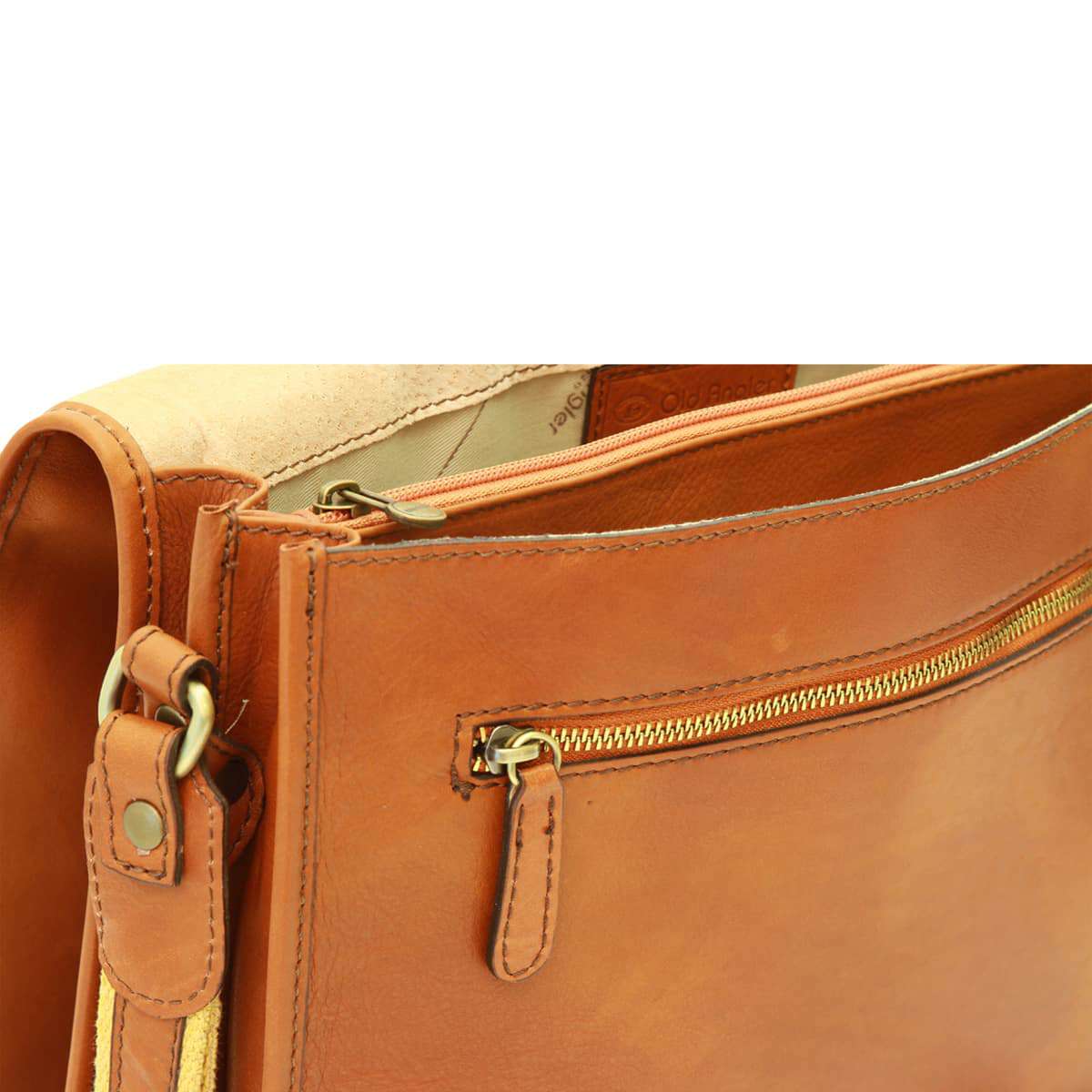 Calfskin Nappa Messenger Bag - Gold