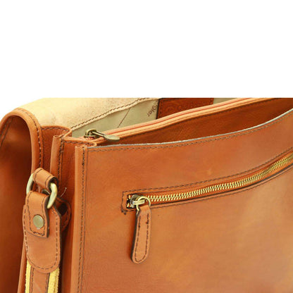 Calfskin Nappa Messenger Bag - Gold