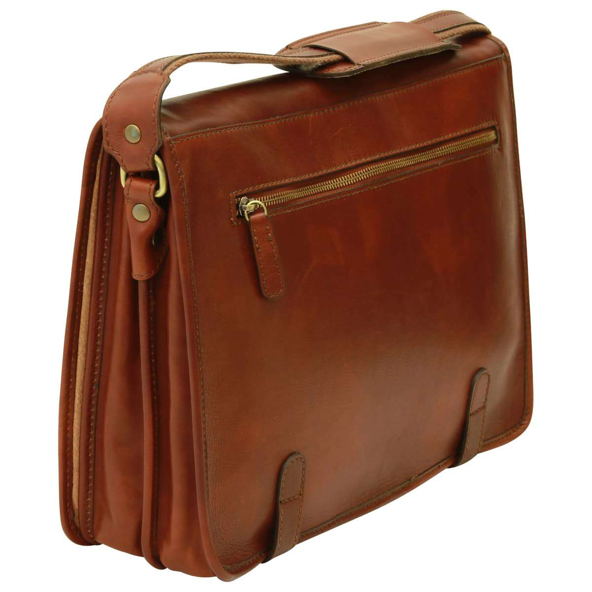 Calfskin Nappa Messenger Bag - Brown