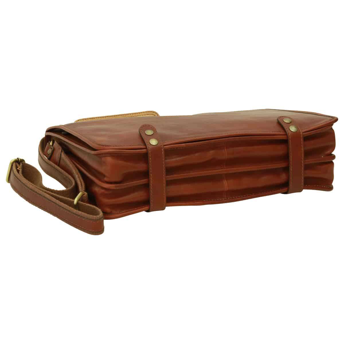 Calfskin Nappa Messenger Bag - Brown