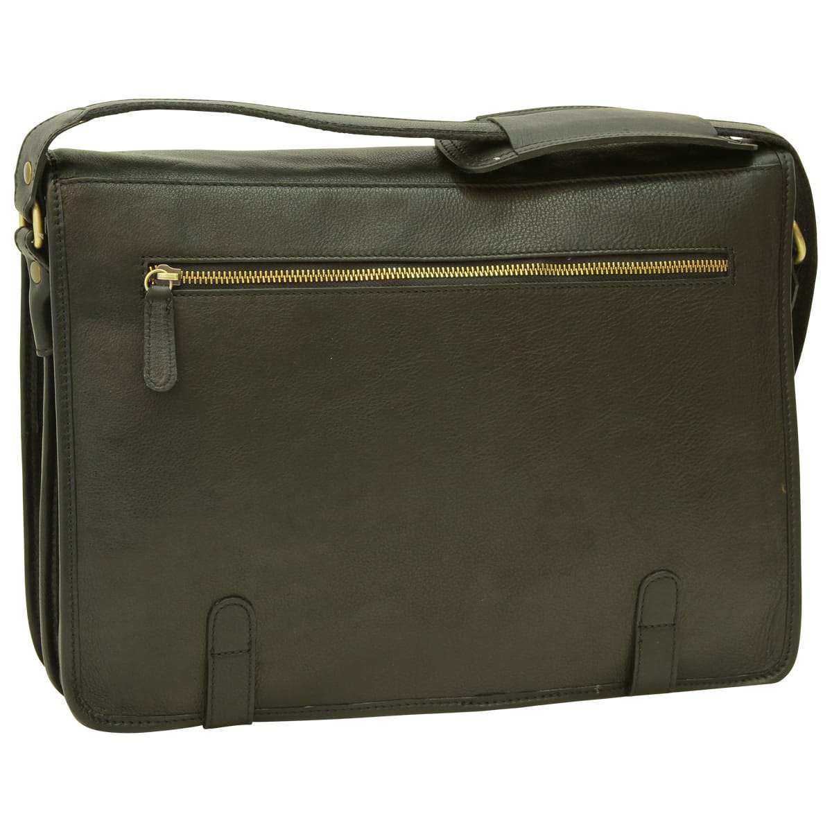 Calfskin Nappa Messenger Bag - Black