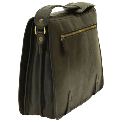 Calfskin Nappa Messenger Bag - Black