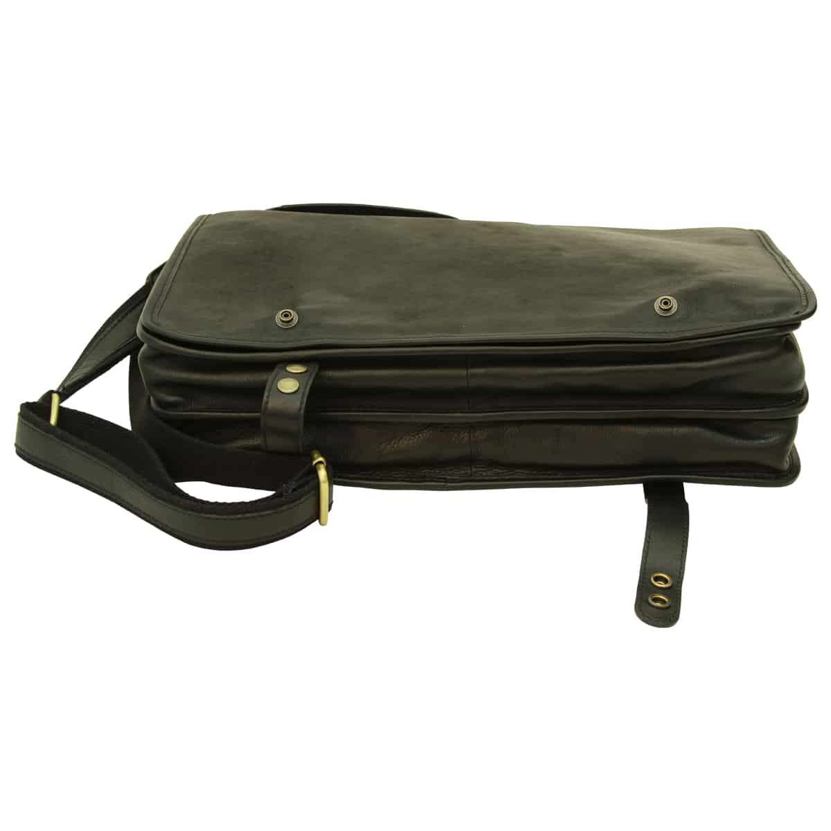 Calfskin Nappa Messenger Bag - Black