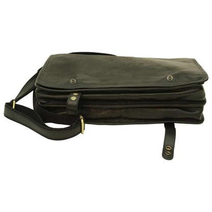 Calfskin Nappa Messenger Bag - Black
