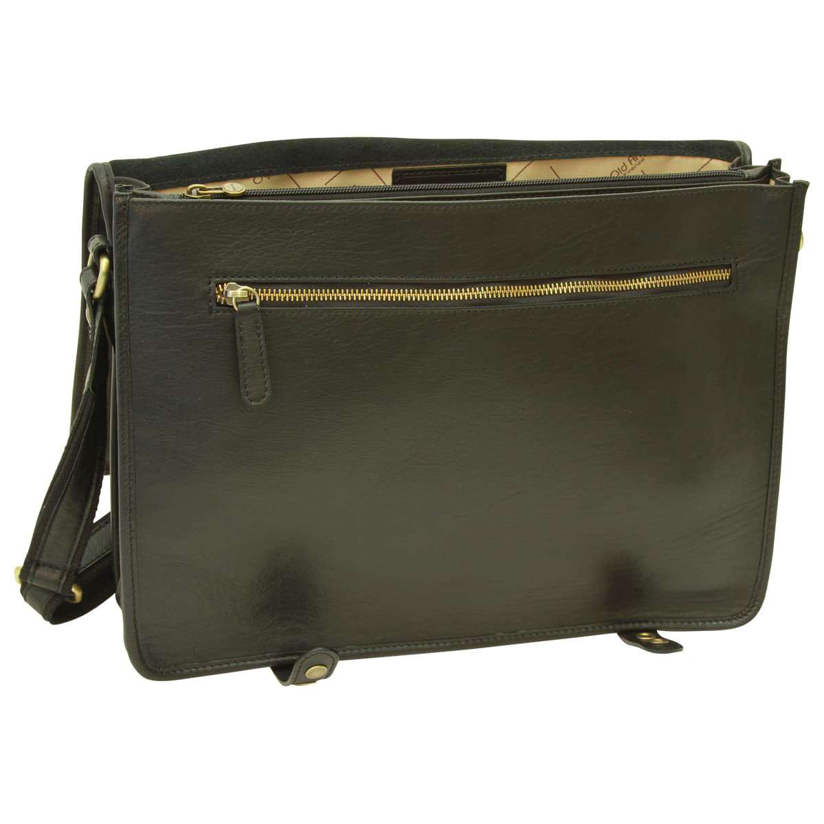 Calfskin Nappa Messenger Bag - Black