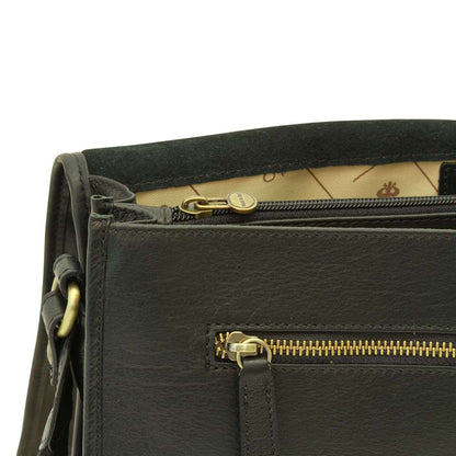 Calfskin Nappa Messenger Bag - Black