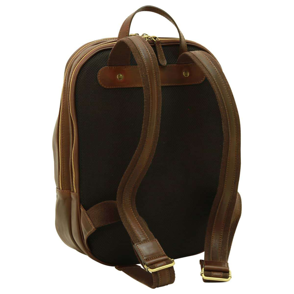 Soft Calfskin Leather Laptop Backpack - Dark Brown