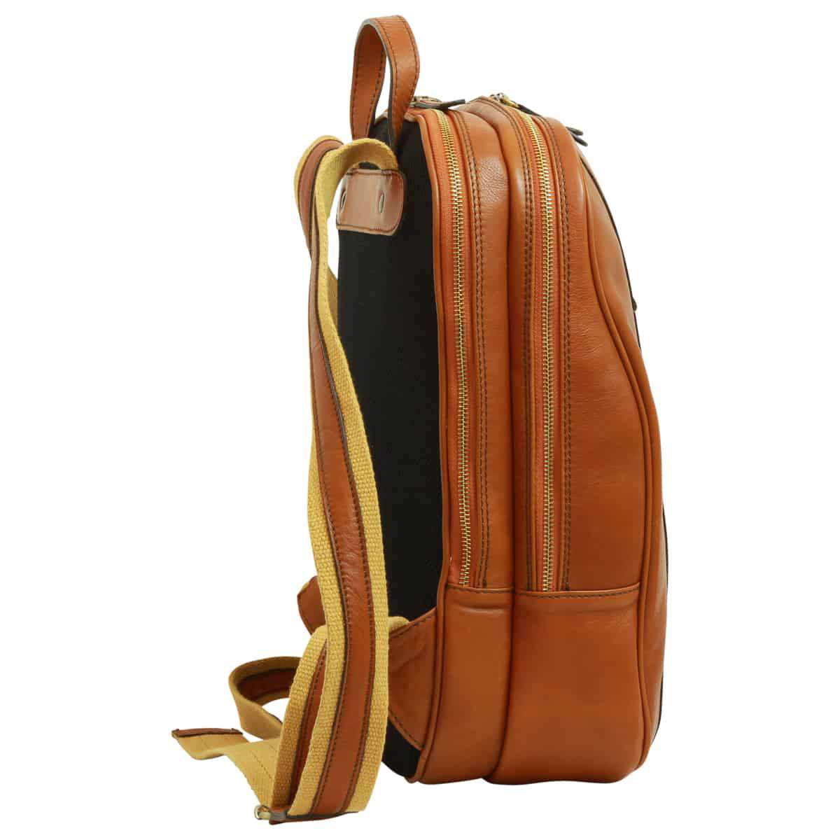 Soft Calfskin Leather Laptop Backpack - Gold