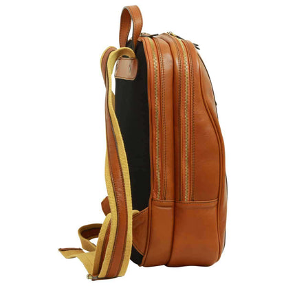 Soft Calfskin Leather Laptop Backpack - Gold
