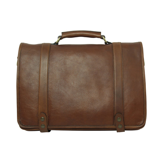Leather Briefcase - Chestnut