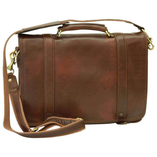 Calfskin Nappa Leather Briefcase - Dark Brown