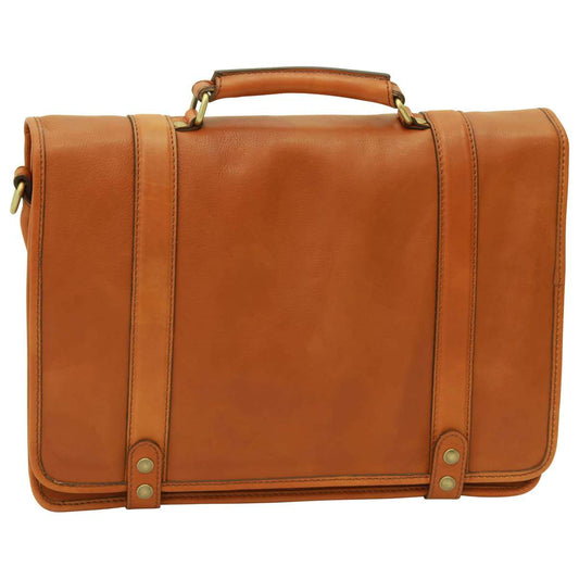 Calfskin Nappa Leather Briefcase - Gold