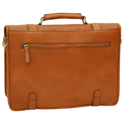 Calfskin Nappa Leather Briefcase - Gold