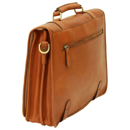 Calfskin Nappa Leather Briefcase - Gold