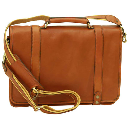 Calfskin Nappa Leather Briefcase - Gold