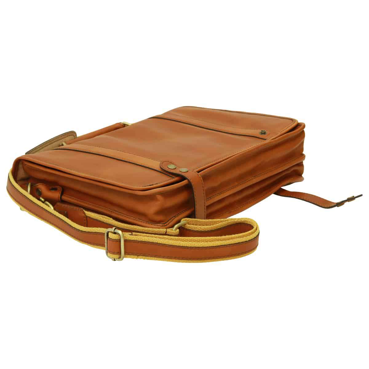 Calfskin Nappa Leather Briefcase - Gold