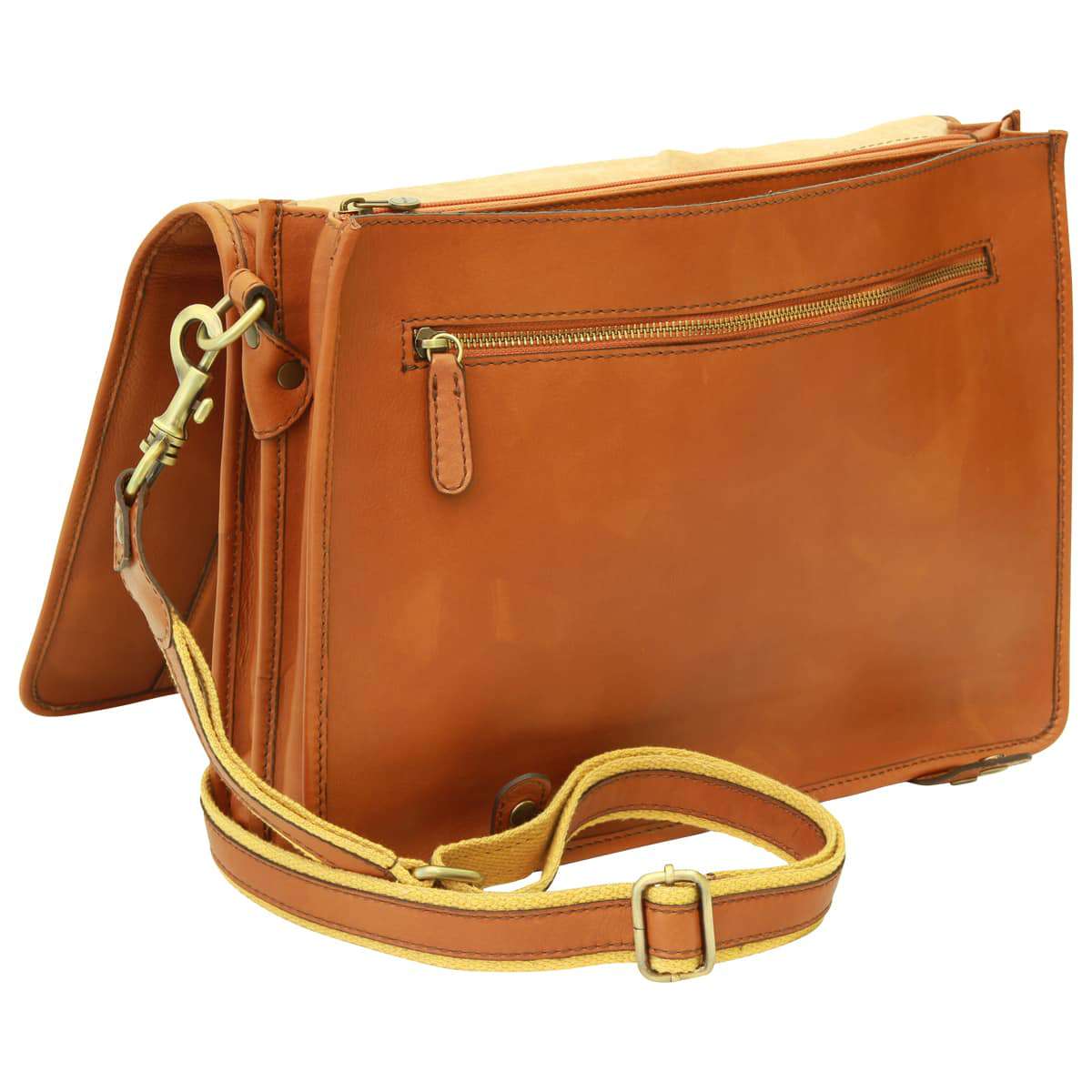 Calfskin Nappa Leather Briefcase - Gold
