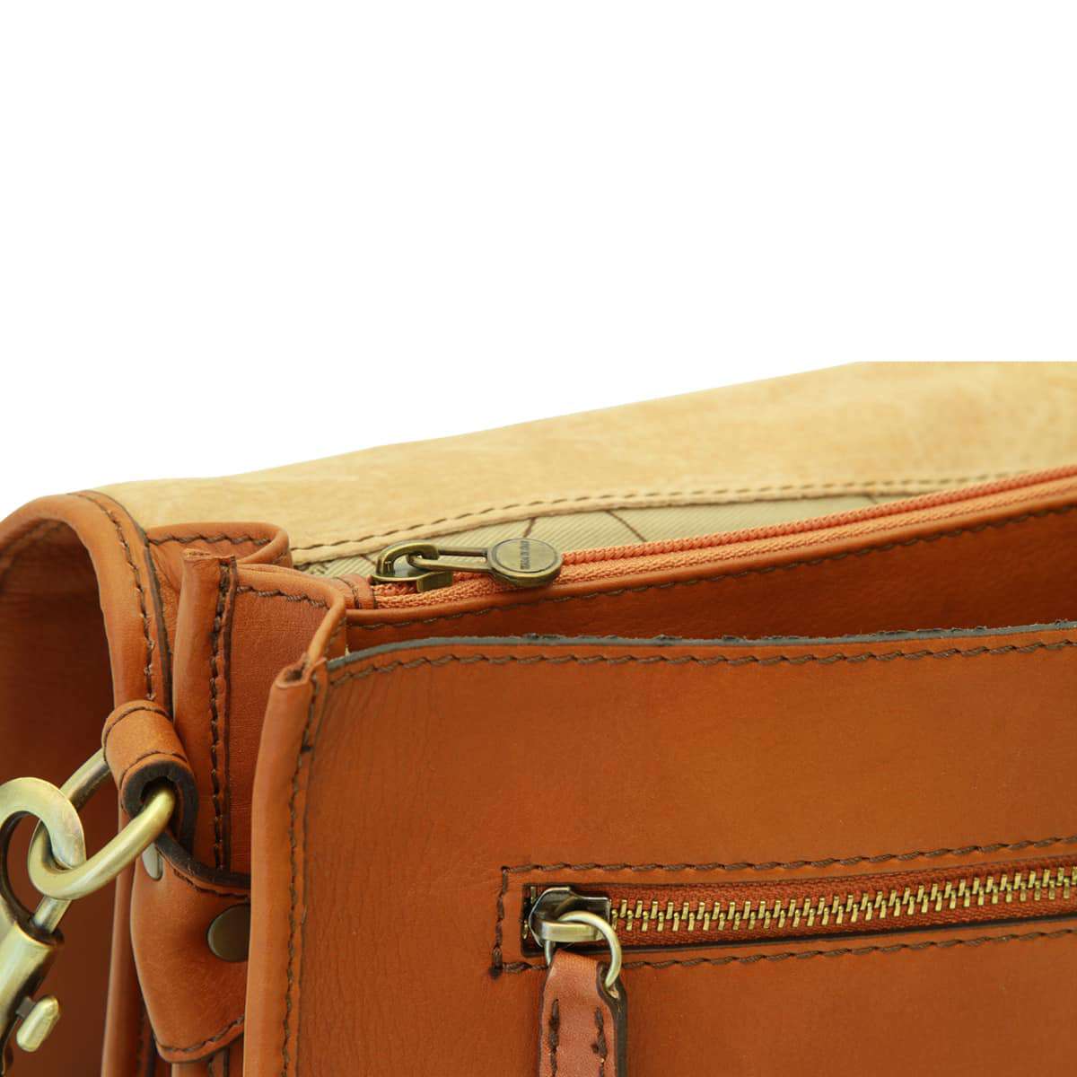 Calfskin Nappa Leather Briefcase - Gold