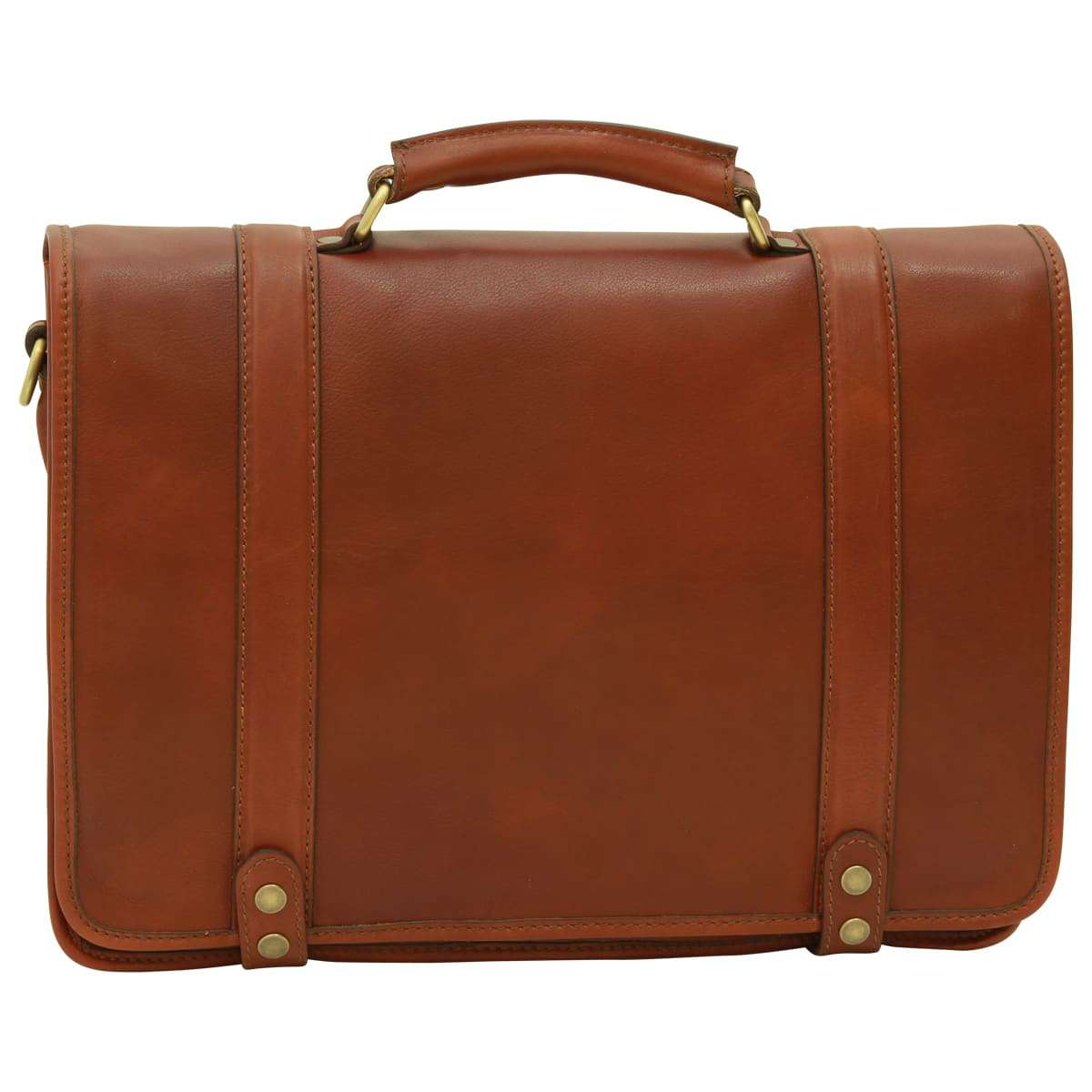 Calfskin Nappa Leather Briefcase - Brown