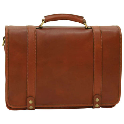 Calfskin Nappa Leather Briefcase - Brown