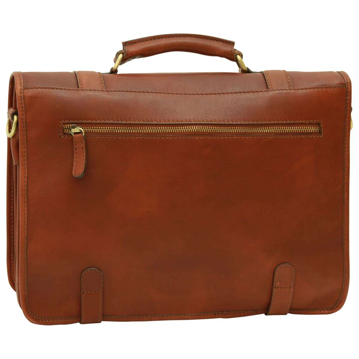Calfskin Nappa Leather Briefcase - Brown