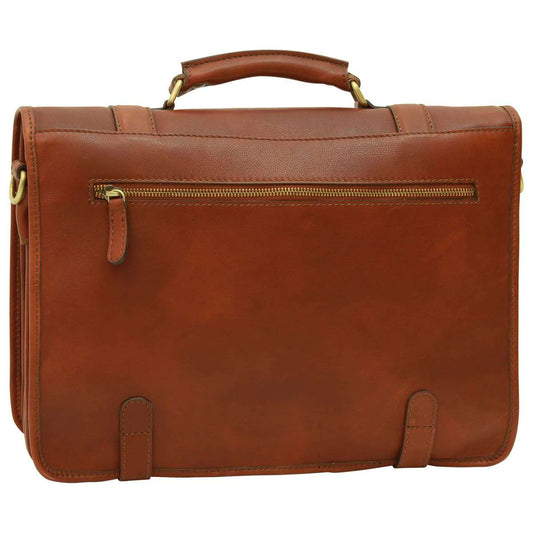 Calfskin Nappa Leather Briefcase - Brown