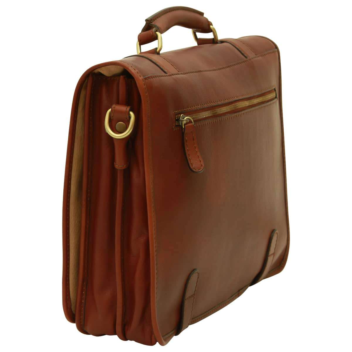 Calfskin Nappa Leather Briefcase - Brown