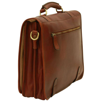 Calfskin Nappa Leather Briefcase - Brown