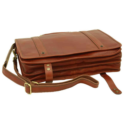 Calfskin Nappa Leather Briefcase - Brown