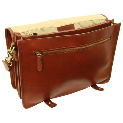Calfskin Nappa Leather Briefcase - Brown