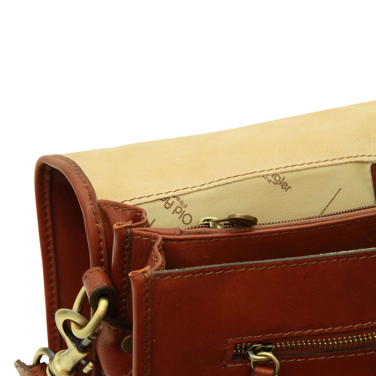Calfskin Nappa Leather Briefcase - Brown