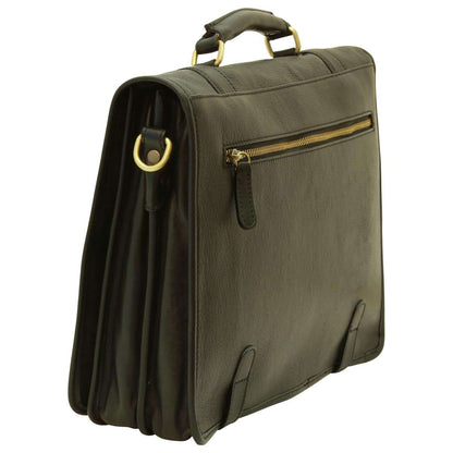 Calfskin Nappa Leather Briefcase - Black