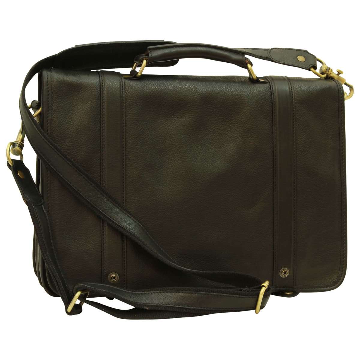 Calfskin Nappa Leather Briefcase - Black