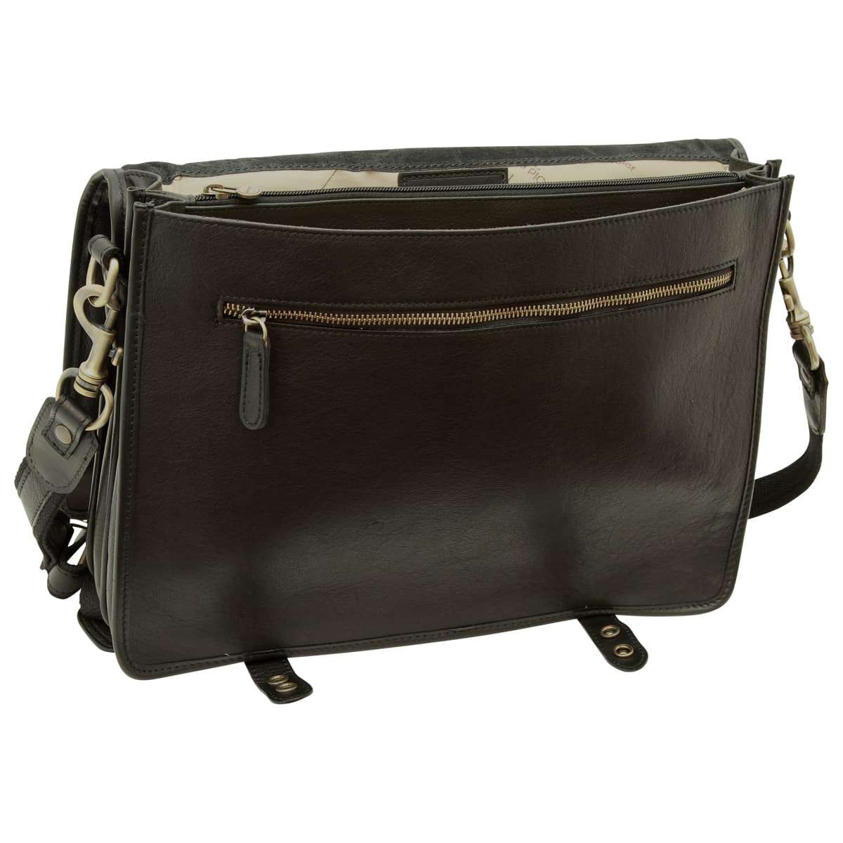 Calfskin Nappa Leather Briefcase - Black