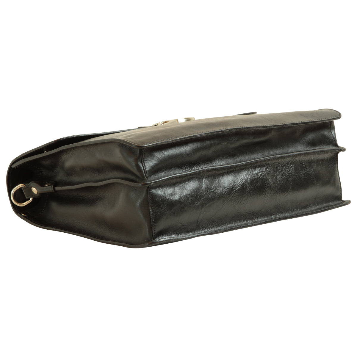 Leather Laptop Briefcase - Black