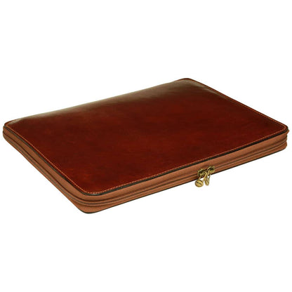 Cowhide Leather Portfolio - Brown
