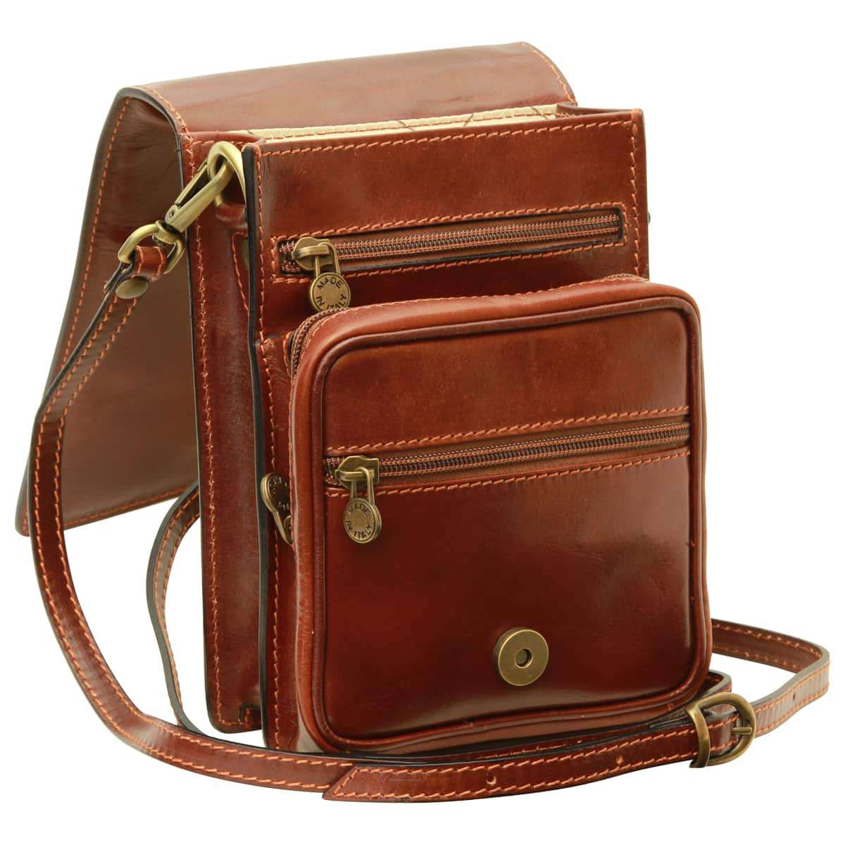 Leather Shoulder Bag- Brown
