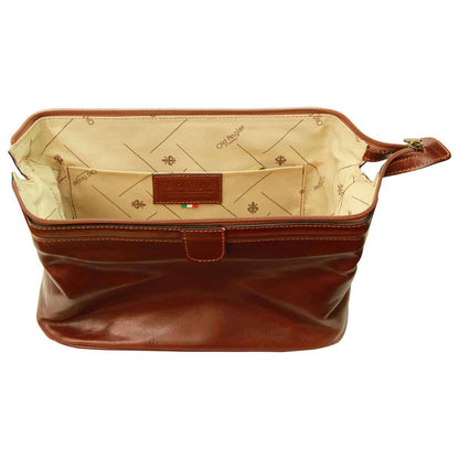 Leather Beauty Case. Brown