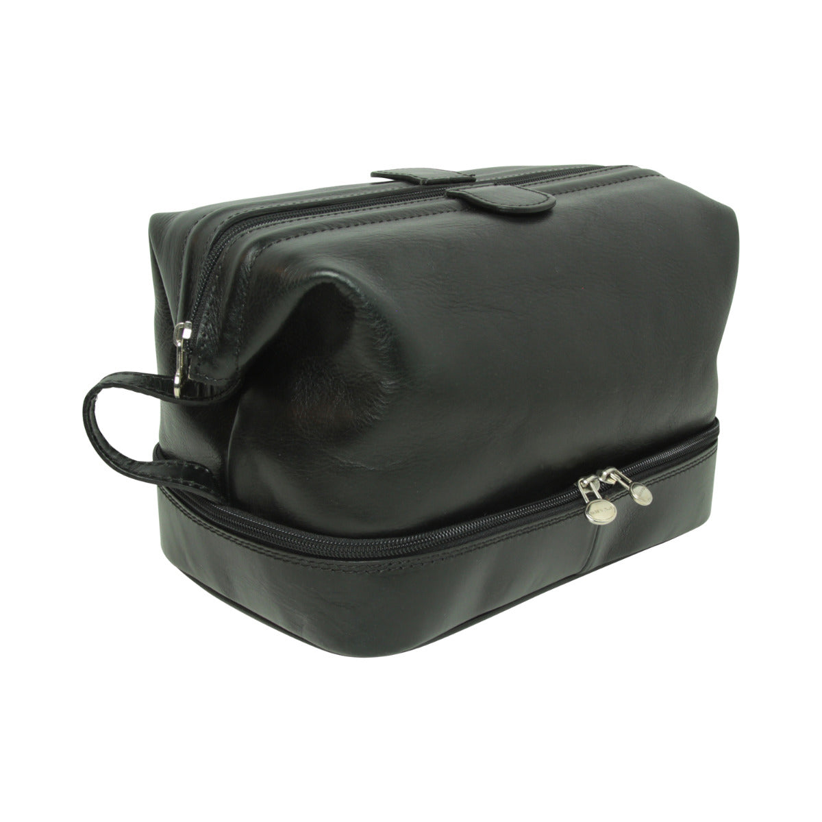Leather Washbag - Black