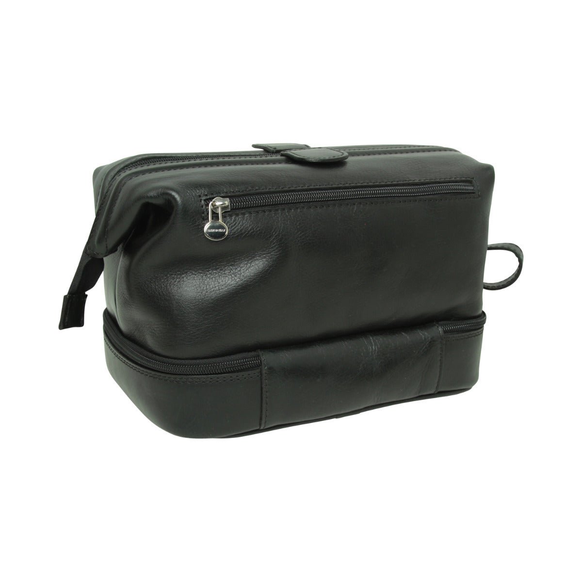 Leather Washbag - Black